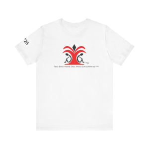 Two Brothers One Mind T-Shirt With Triangle Website Logo and Sleeve Logo