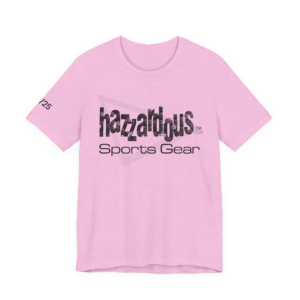 Pink Shirt With A Hazzardous Sports Gear Black Logo